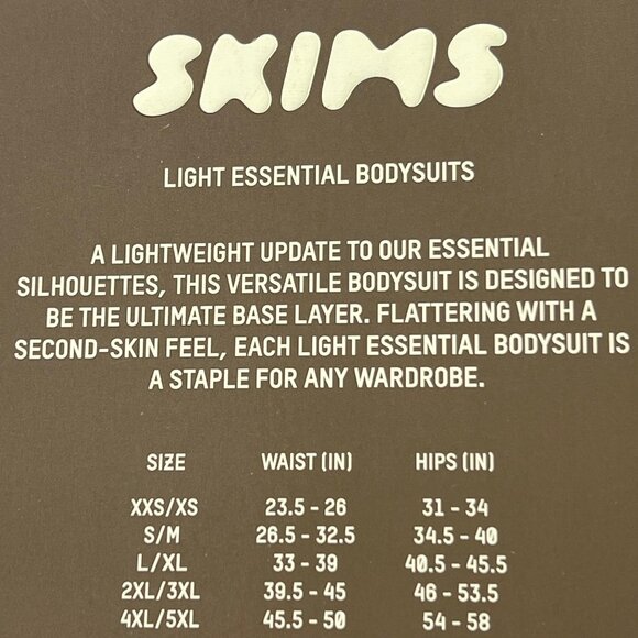 SKIMS Light Essential Scoop Neck Bodysuit Talc Womens 4X - Picture 9 of 9